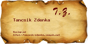 Tancsik Zdenka névjegykártya